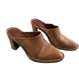 Donald J Pliner Brown Western Leather Heeled Mules